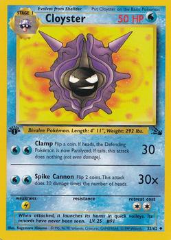 1999 Pokemon Fossil 1st Edition #32/62 Cloyster Front
