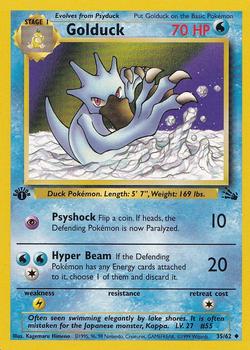 1999 Pokemon Fossil 1st Edition #35/62 Golduck Front