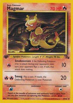1999 Pokemon Fossil 1st Edition #39/62 Magmar Front