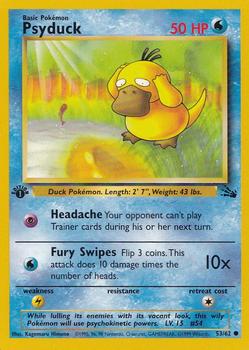 1999 Pokemon Fossil 1st Edition #53/62 Psyduck Front
