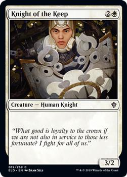 2019 Magic the Gathering Throne of Eldraine #019 Knight of the Keep Front