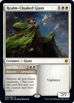 2019 Magic the Gathering Throne of Eldraine #026 Realm-Cloaked Giant / Cast Off Front