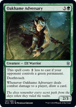 2019 Magic the Gathering Throne of Eldraine #167 Oakhame Adversary Front