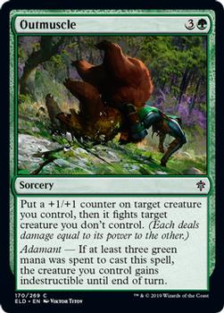 2019 Magic the Gathering Throne of Eldraine #170 Outmuscle Front