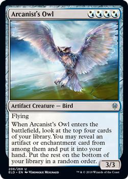 2019 Magic the Gathering Throne of Eldraine #206 Arcanist’s Owl Front