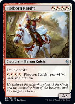 2019 Magic the Gathering Throne of Eldraine #210 Fireborn Knight Front