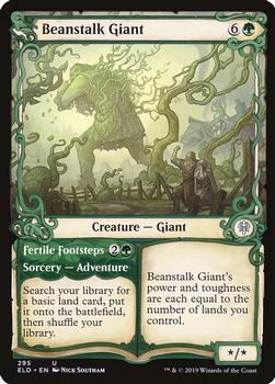 2019 Magic the Gathering Throne of Eldraine #295 Beanstalk Giant / Fertile Footsteps Front