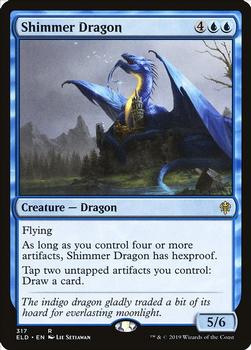 2019 Magic the Gathering Throne of Eldraine #317 Shimmer Dragon Front