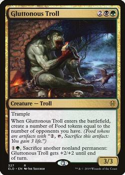 2019 Magic the Gathering Throne of Eldraine #327 Gluttonous Troll Front