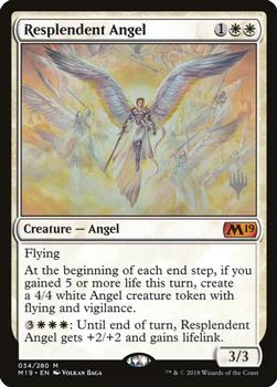 2019 Magic the Gathering Core Set 2020 - Planeswalker Stamped Promos #034/280 Resplendent Angel Front