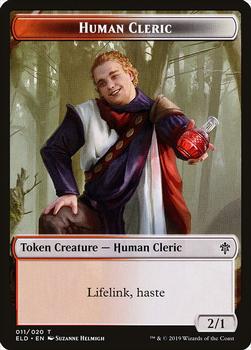 2019 Magic the Gathering Throne of Eldraine - Tokens #011/020 Human Cleric Front