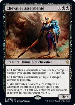 2019 Magic the Gathering Throne of Eldraine French #98 Chevalier assermenté Front