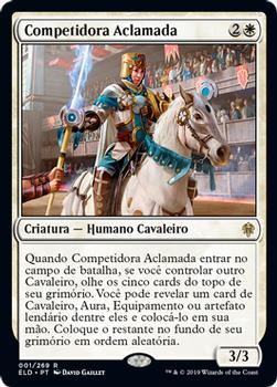 2019 Magic the Gathering Throne of Eldraine Portuguese #1 Competidora Aclamada Front