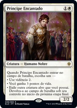 2019 Magic the Gathering Throne of Eldraine Portuguese #8 Príncipe Encantado Front