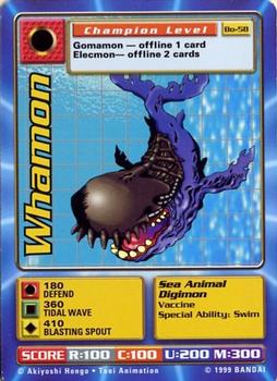 1999 Digimon Series 2 Booster #Bo-58 Whamon Front
