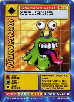 1999 Digimon Series 2 Booster #Bo-63 Numemon Front