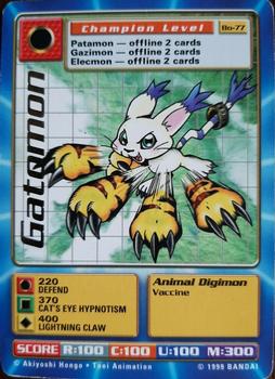 1999 Digimon Series 2 Booster #Bo-77 Gatomon Front