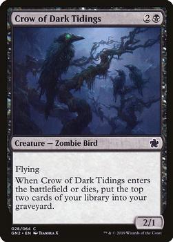 2019 Magic the Gathering Game Night #28 Crow of Dark Tidings Front