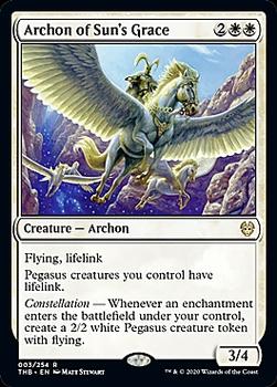 2020 Magic The Gathering Theros Beyond Death #003 Archon of Sun's Grace Front