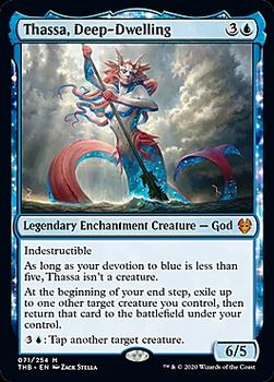 2020 Magic The Gathering Theros Beyond Death #071 Thassa, Deep-Dwelling Front
