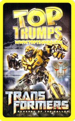 2010 Top Trumps Transformers Revenge of the Fallen #NNO Optimus Prime Back