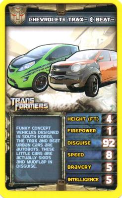 2010 Top Trumps Transformers Revenge of the Fallen #NNO Chevrolet Trax & Beat Front