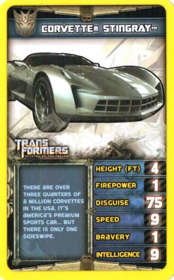 2010 Top Trumps Transformers Revenge of the Fallen #NNO Corvette Stingray Front
