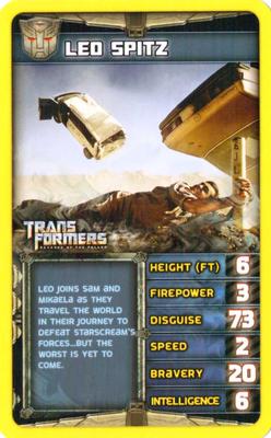 2010 Top Trumps Transformers Revenge of the Fallen #NNO Leo Spitz Front