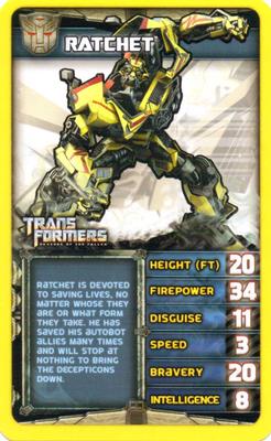 2010 Top Trumps Transformers Revenge of the Fallen #NNO Ratchet Front