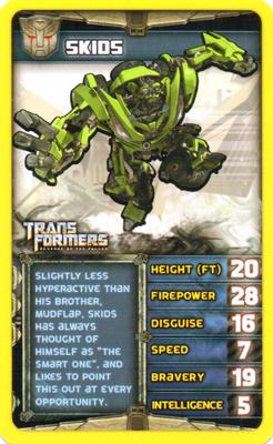 2010 Top Trumps Transformers Revenge of the Fallen #NNO Skids Front