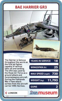 2013 Top Trumps Royal Air Force Museum #NNO BAE Harrier GR3 Front