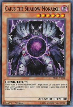 2016 Yu-Gi-Oh! Emperor of Darkness English 1st Edition #SR01-EN004 Caius the Shadow Monarch Front