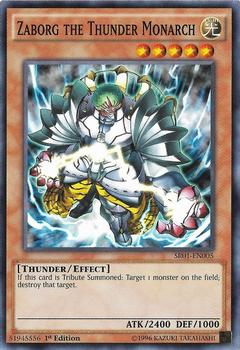 2016 Yu-Gi-Oh! Emperor of Darkness English 1st Edition #SR01-EN005 Zaborg the Thunder Monarch Front