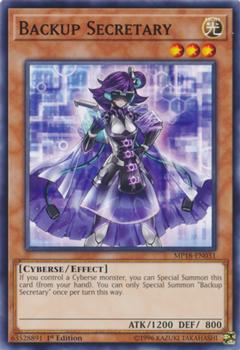 2017 Yu-Gi-Oh! Code of the Duelist 1st Edition #COTD-EN002 Backup Secretary Front
