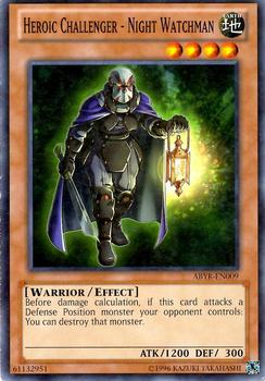 2012 Yu-Gi-Oh! Abyss Rising #ABYR-EN009 Heroic Challenger - Night Watchman Front