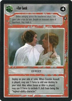 1996 Decipher Star Wars CCG Jedi Pack #NNO For Luck Front