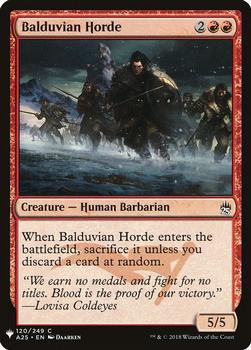 2020 Magic The Gathering Mystery Booster #120 Balduvian Horde Front