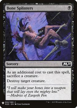 2020 Magic The Gathering Mystery Booster #092 Bone Splinters Front