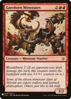 2020 Magic The Gathering Mystery Booster #049 Gorehorn Minotaurs Front