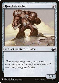 2020 Magic The Gathering Mystery Booster #237 Hexplate Golem Front