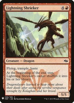 2020 Magic The Gathering Mystery Booster #106 Lightning Shrieker Front