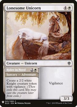 2020 Magic The Gathering Mystery Booster #021 Lonesome Unicorn Front