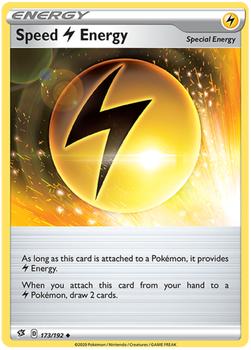 2020 Pokemon Sword & Shield Rebel Clash #173/192 Speed Lightning Energy Front