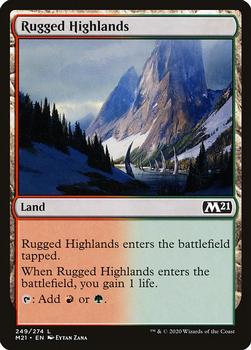 2020 Magic The Gathering Core Set 2021 #249 Rugged Highlands Front