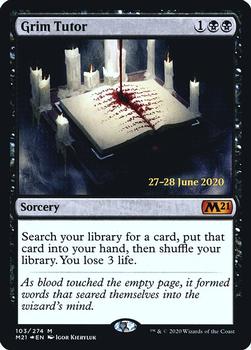2020 Magic The Gathering Core Set 2021 - Date-stamped Promos #103 Grim Tutor Front