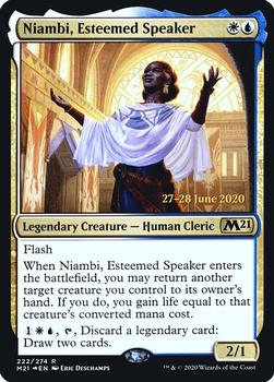 2020 Magic The Gathering Core Set 2021 - Date-stamped Promos #222 Niambi, Esteemed Speaker Front