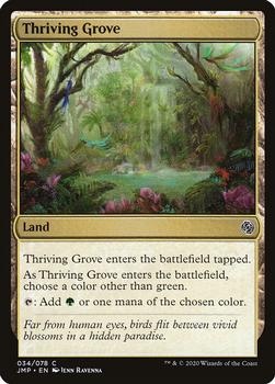 2020 Magic The Gathering Jumpstart #034 Thriving Grove Front