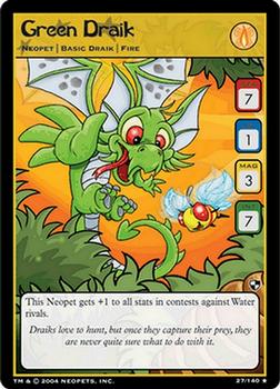 2004 Wizards of the Coast Neopets Battle for Meridell #27 Green Draik Front