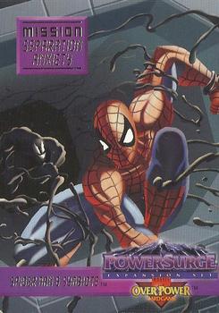 1995 Fleer Marvel Overpower PowerSurge - Mission Separation Anxiety #6 Spider-Man / Symbiote Front