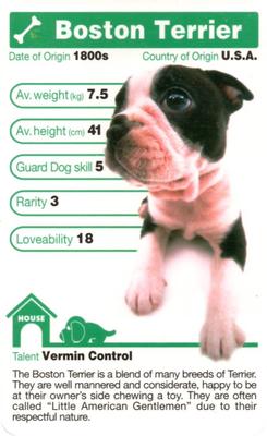 2005 Top Trumps The Dog Artlist Collection #NNO Boston Terrier Front